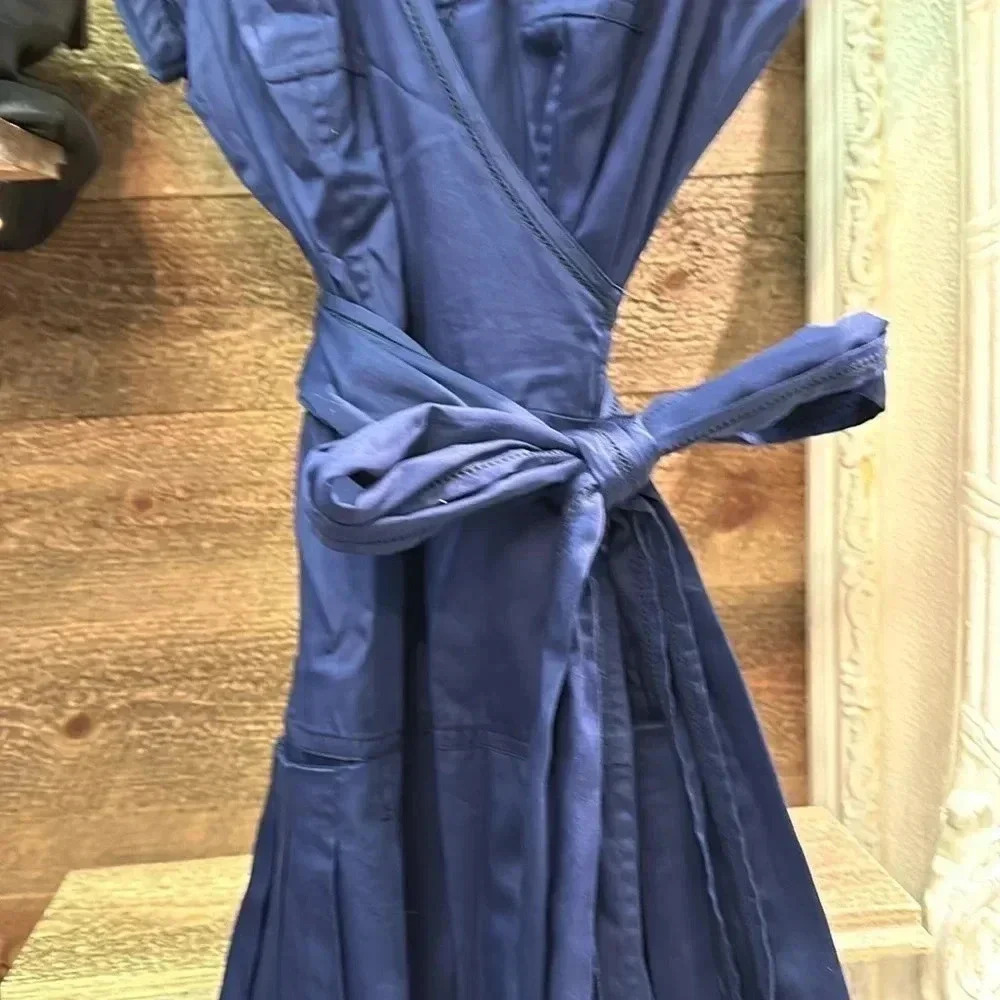 Diane Von Furstenberg Edan Wrap Dress in Navy Size 0 100% cotton - Picture 6 of 9